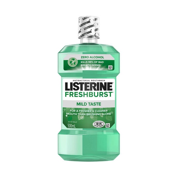 Listerine Freshburst Antibacterial Mouthwash Zero Alcohol 500ml