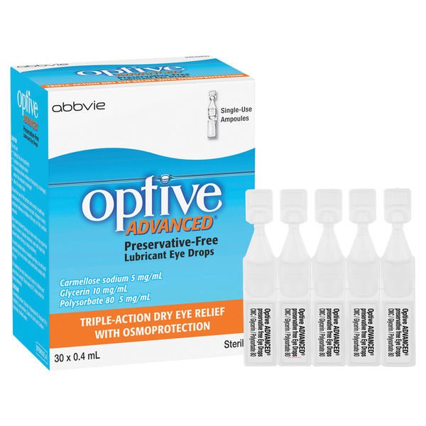 Optive Advanced Lubricant Eye Drops 3 x 0.4ml
