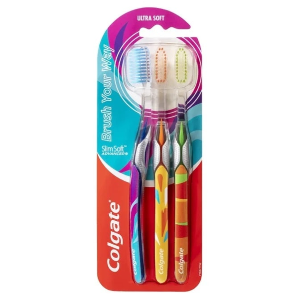 Colgate Slim Soft Advanced Ultra Soft Toothbrush 3 Pack