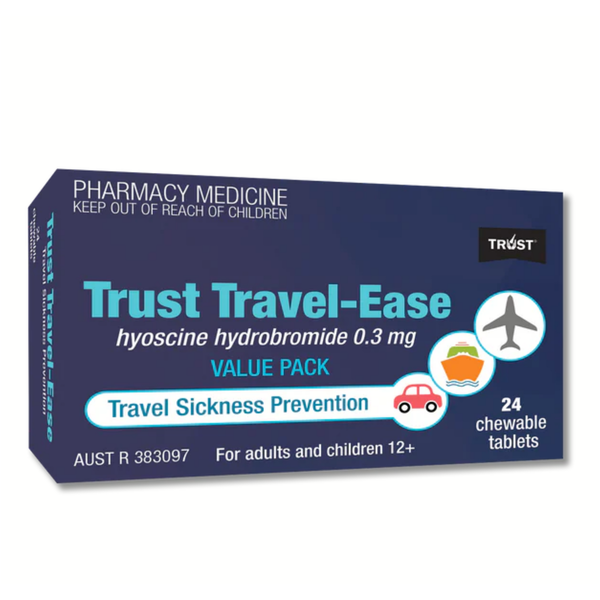 Trust Travel Ease 24 Chewable Tablets Same as Kwells