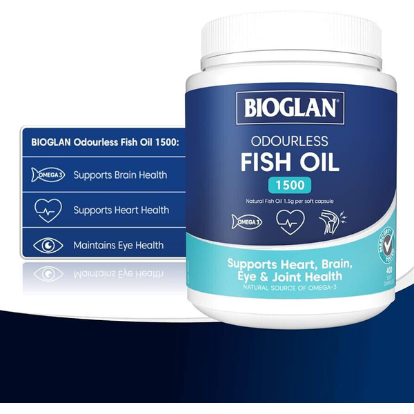 Bioglan Odourless Fish Oil 1500mg 400 Capsules