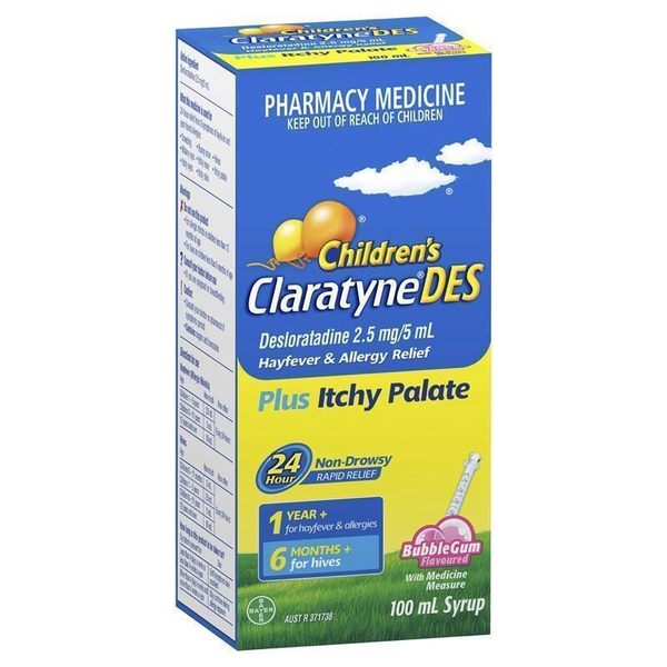 ClaratyneDES Children's Bubblegum Flavoured 100ml Syrup