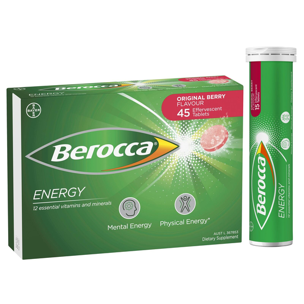 Berocca Energy Original Berry 45 Effervescent Tablets