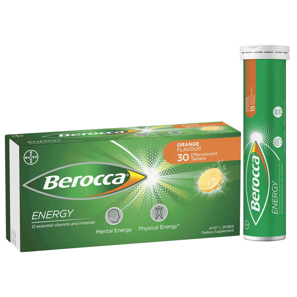 Berocca Energy Orange 30 Effervescent Tablets