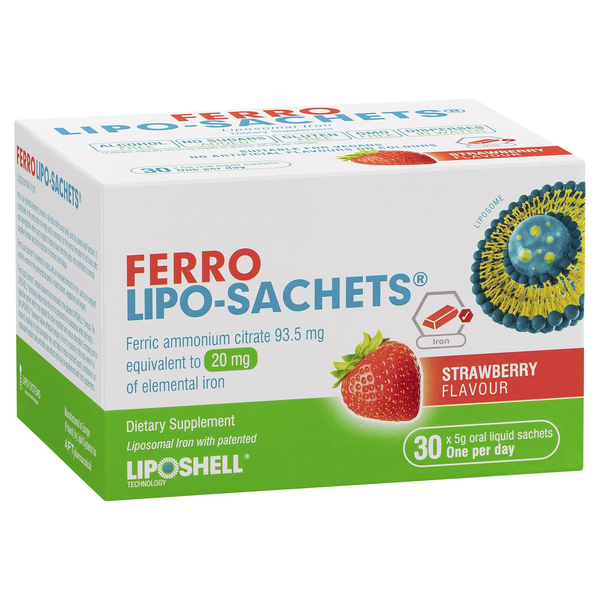 Ferro Lipo-Sachets Strawberry Flavour 30 Sachets