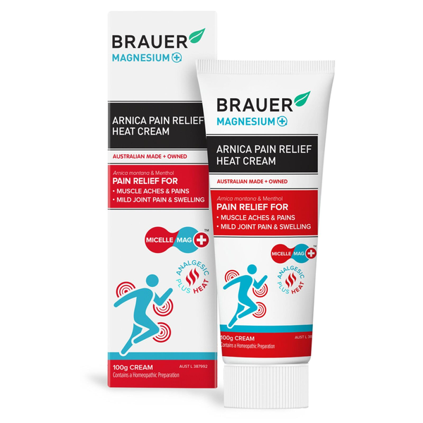 Brauer Magnesium + Arnica Pain Relief Heat Cream 100g