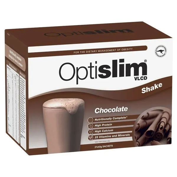 Optislim VLCD Shake Chocolate 21 x 43g Sachets