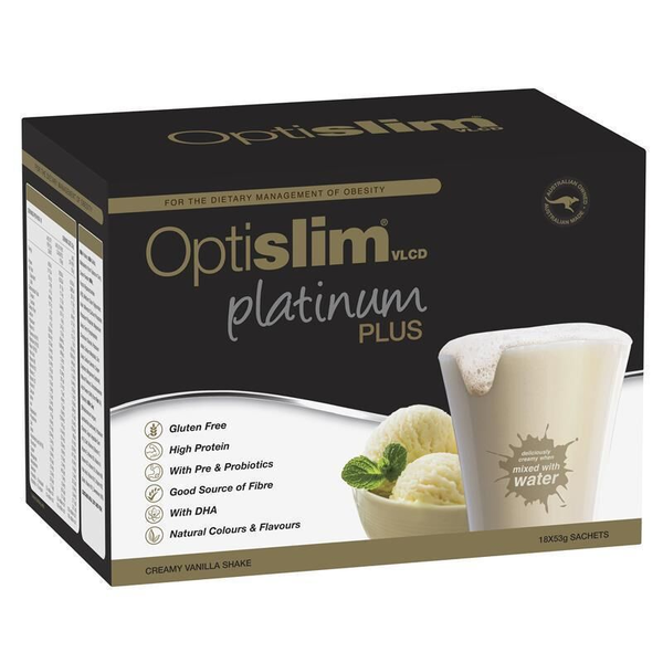 Optislim VLCD Platinum Plus Vanilla 18 x 53g Sachets