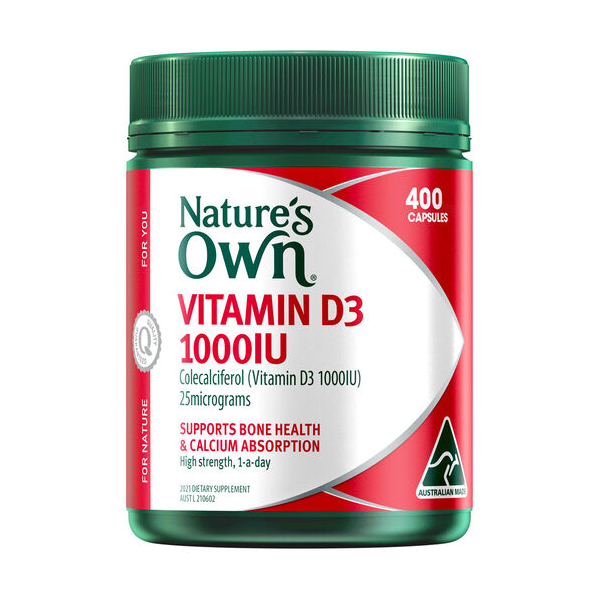 Nature's Own Vitamin D3 1000IU 400 Capsules