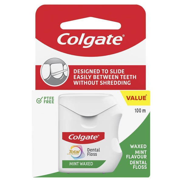 Colgate Total Waxed Mint Dental Floss 100m