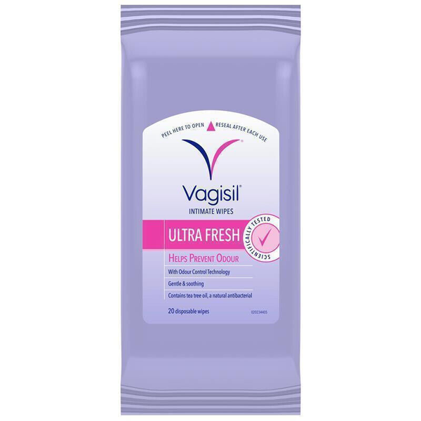 Vagisil Ultra Fresh Intimate Wipes 20 Disposable Wipes