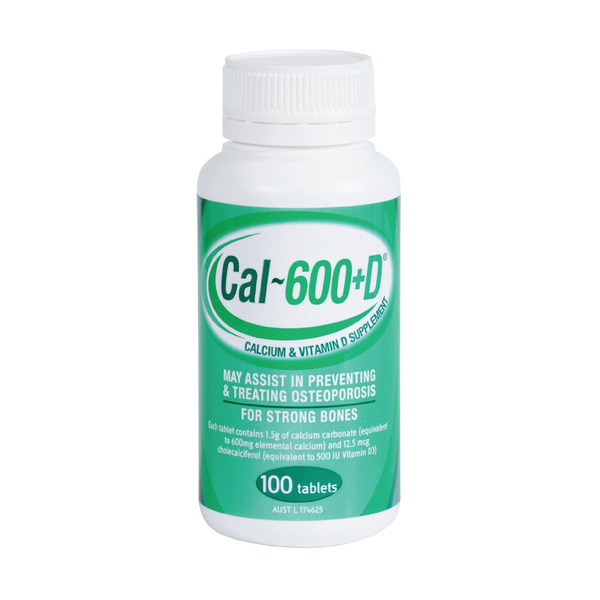Cal-600 +D Calcium &amp; Vitamin D Supplement 100 Tablets