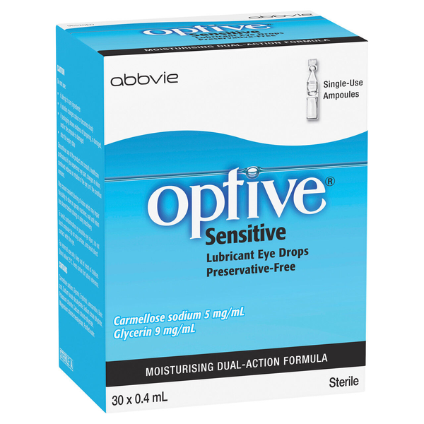 Optive Sensitive Lubricant Eye Drops 30 x 0.4ml