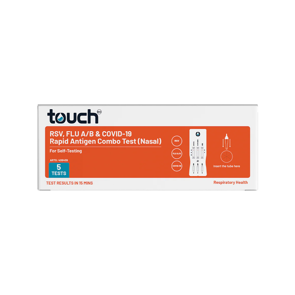 TouchBio RSV, Flu A/B &amp; COVID-19 Rapid Antigen Combo 5 Tests 