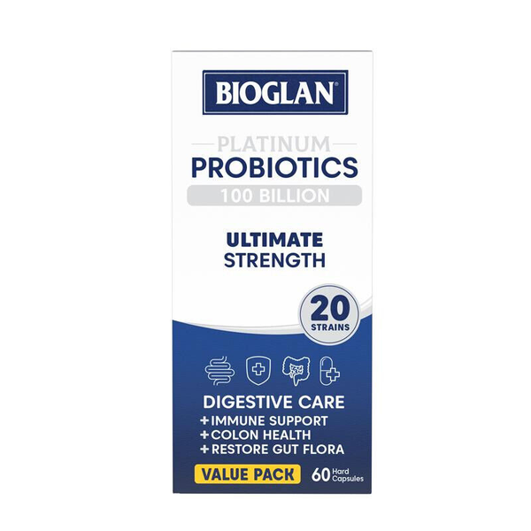 Bioglan Platinum Probiotics 100 Billion Ultimate Strength 60 Capsules