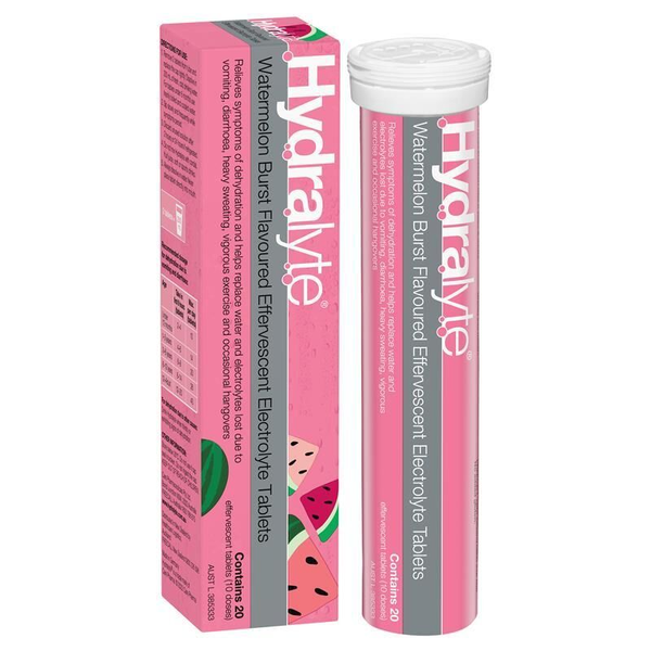 Hydralyte Watermelon Burst 20 Effervescent Electrolyte Tablets