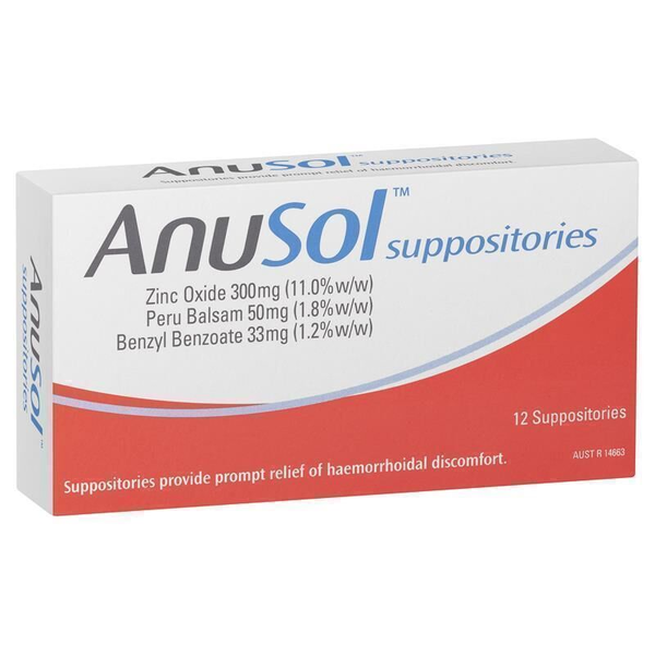 Anusol Suppositories 12 Suppositories