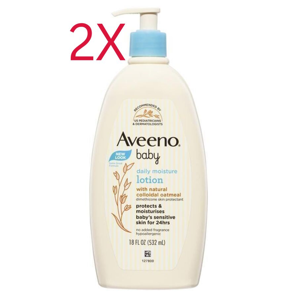 2X Aveeno Baby Daily Moisture Lotion 523ml