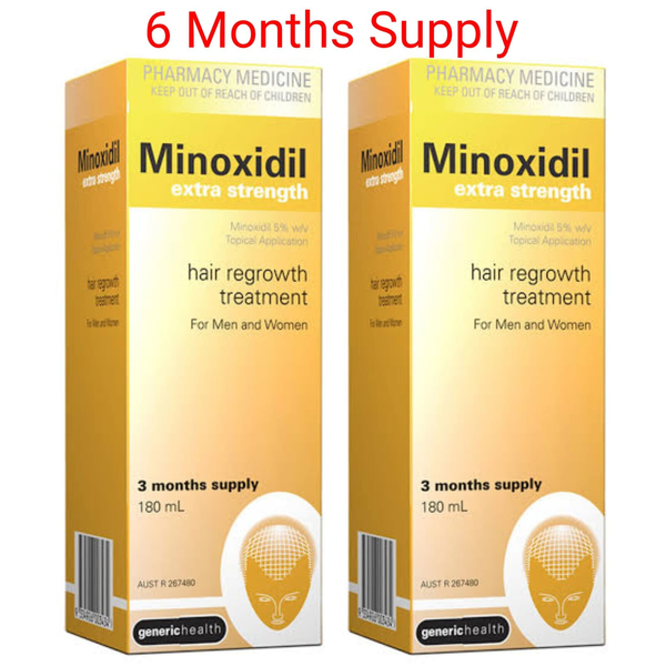 2X Minoxidil 5% Hair Regrowth Treatment 6M Supply Same as Regaine