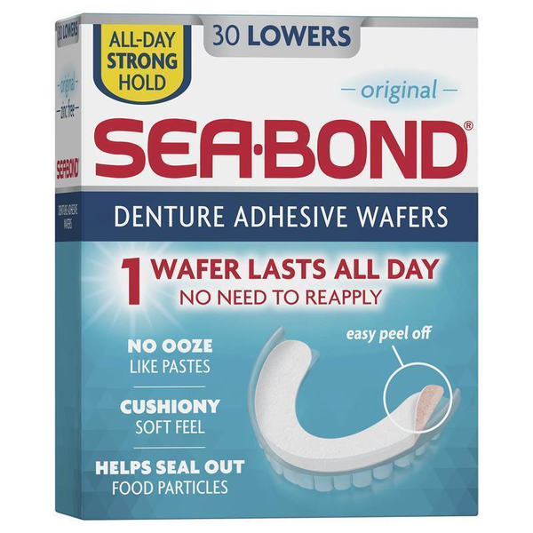 Sea Bond Original Denture Adhesive Wafers 30 Lowers
