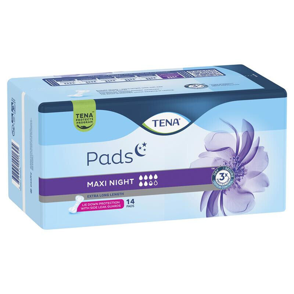 Tena Pads Maxi Night Extra Long Length 14 Pads
