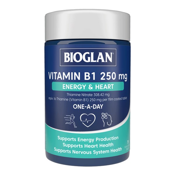 Bioglan Vitamin B1 250mg Energy &amp; Heart 75 Tablets