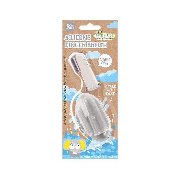 Jack N' Jill Silicone Finger Brush 2 Pack Stage One
