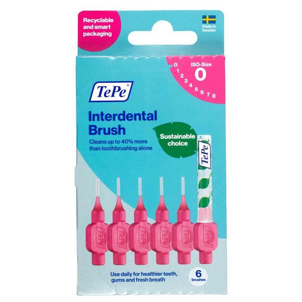 TePe Interdental Brush Size 0 Pink 6 Brushes