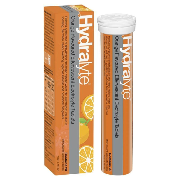Hydralyte Orange 20 Effervescent Electrolyte Tablets