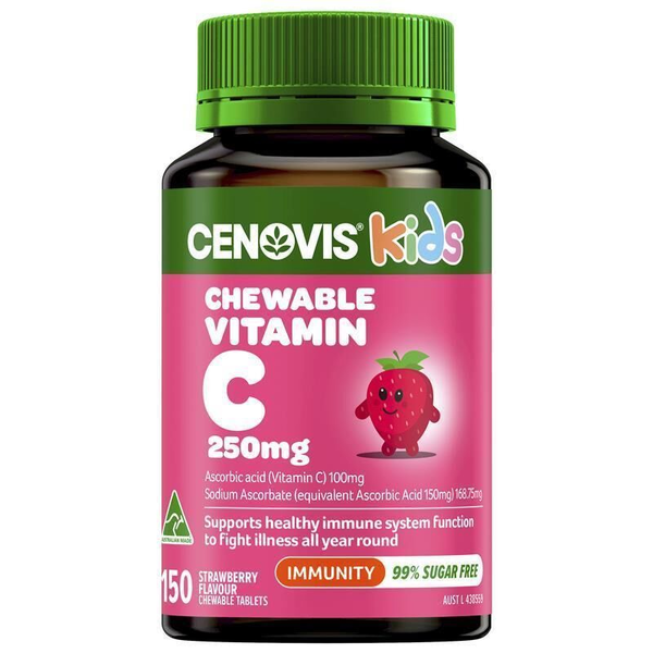 Cenovis Kids Chewable Vitamin C 250mg 150 Strawberry Flavour Tablets