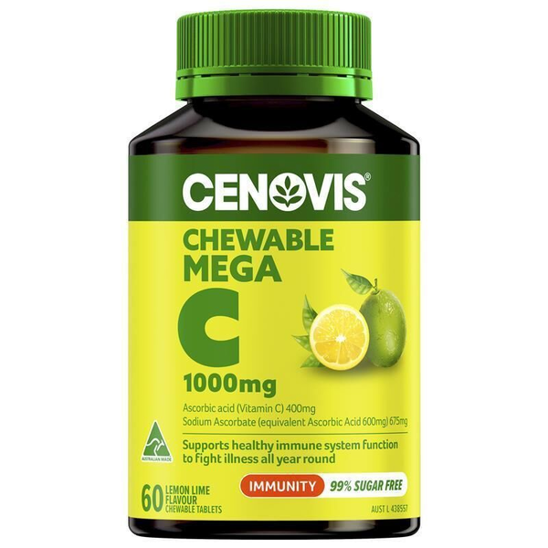 Cenovis Chewable Mega C 1000mg 60 Lemon Lime Tablets