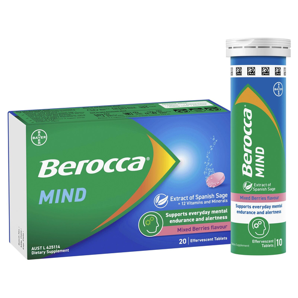 Berocca Mind Mixed Berries 20 Effervescent Tablets