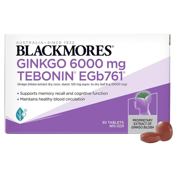 Blackmores Ginkgo 6000 mg (Tebonin EGb 761) 30 Tablets