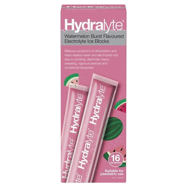 Hydralyte Watermelon Burst 16 Electrolyte Ice Blocks