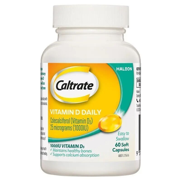 Caltrate Vitamin D 1000IU 60 Capsules