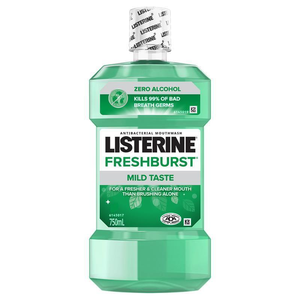 Listerine Freshburst Antibacterial Mouthwash Zero Alcohol 750ml