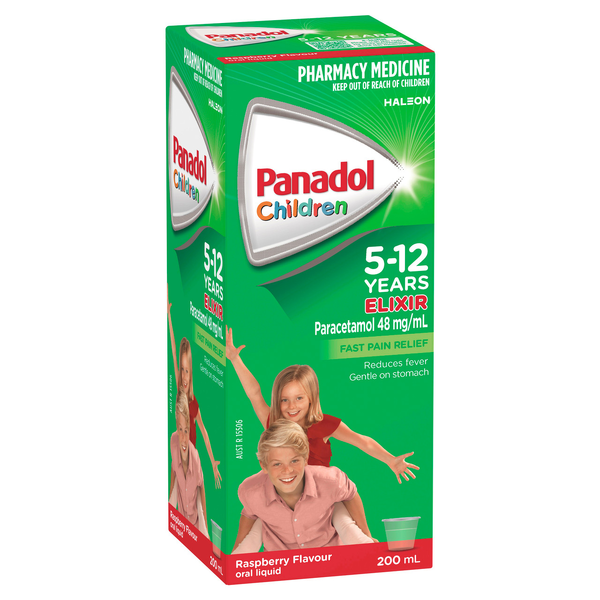 Panadol Children 5 - 12 Years Elixir Raspberry 200ml Liquid