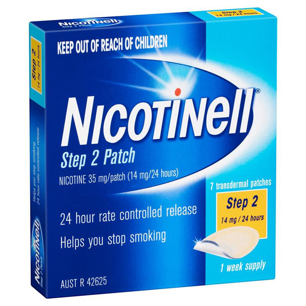 Nicotinell Step 2 (14mg/24hrs) 7 Transdermal Patches 1 Week Supply