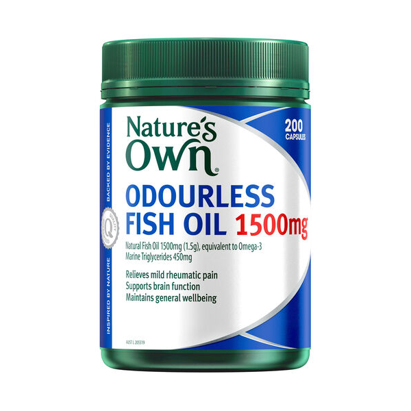 Nature's Own Odourless Fish Oil 1500mg 200 Capsules