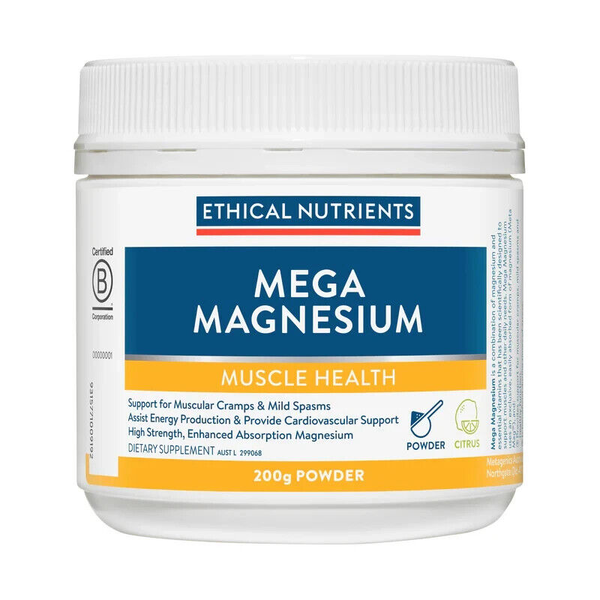 Ethical Nutrients Mega Magnesium Powder Citrus 200g