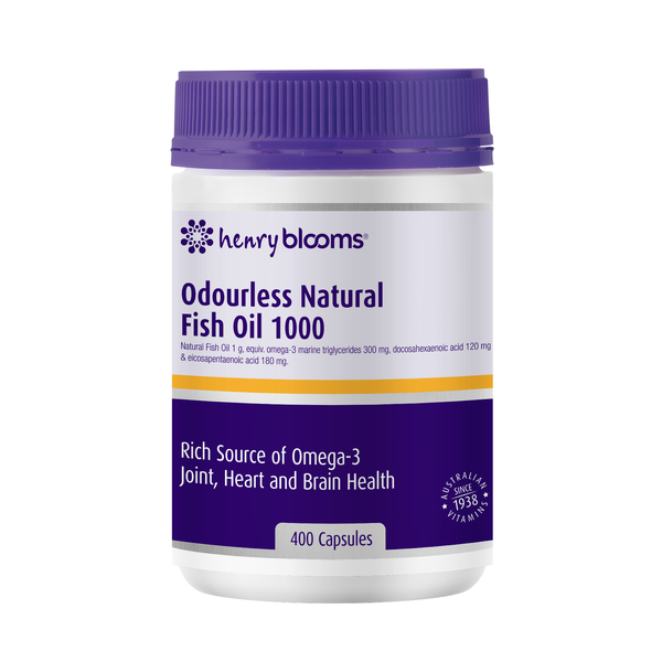 Henry Blooms Odourless Natural Fish Oil 1000 400 Capsules