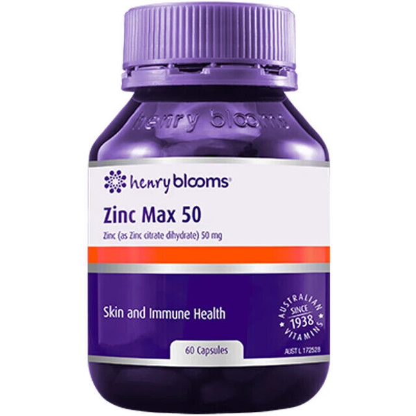 Henry Blooms Zinc Max 50 mg 60 Capsules