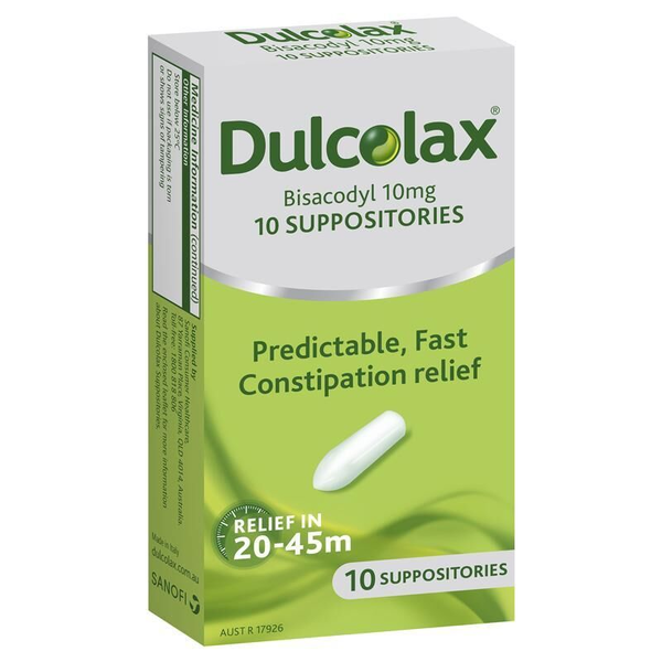 Dulcolax Laxative 10mg 10 Suppositories
