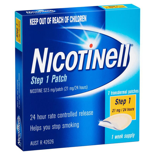 Nicotinell Step 1 (21mg/24hrs) 7 Transdermal Patches 1 Week Supply