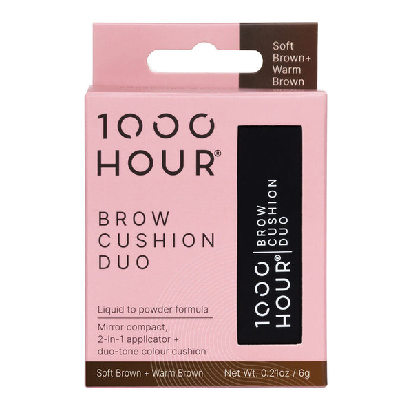 1000 Hour Brow Cushion Duo 6g - Soft Brown + Warm Brown