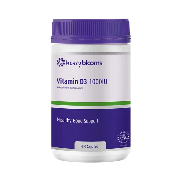 Henry Blooms Vitamin D3 1000IU 400 Capsules
