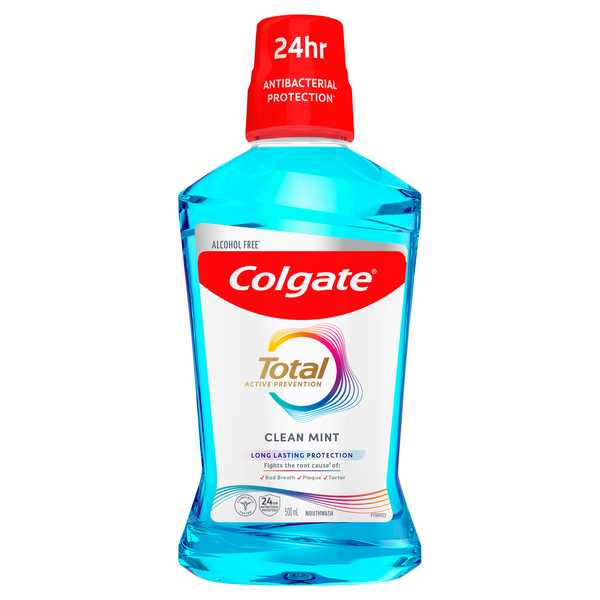 Colgate Total Clean Mint Mouthwash 500ml