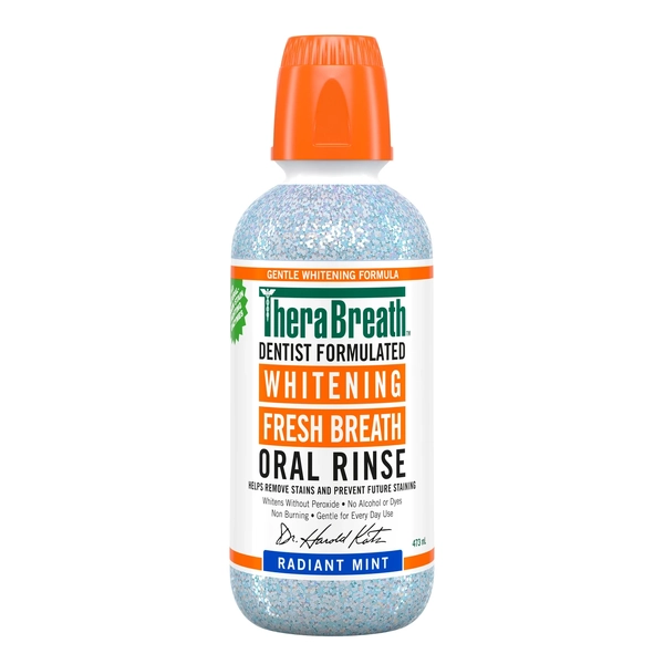 Therabreath Whitening Fresh Breath Oral Rinse Radiant Mint 473ml