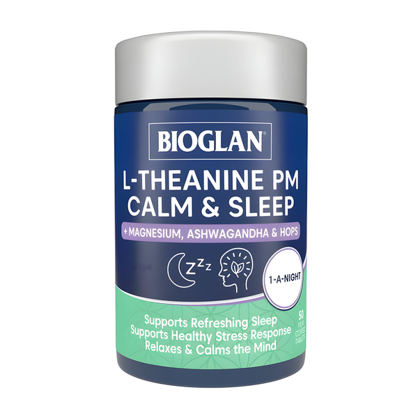 Bioglan L Theanine PM Calm &amp; Sleep 50 Capsules