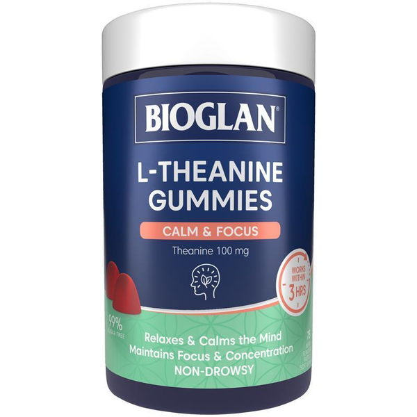 Bioglan L-Theanine Gummies Calm &amp; Focus 75 Gummies